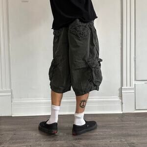 Swag Vintage Green Y2K American Eagle Ripstop Baggy Long Shorts